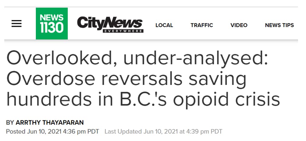 Headline about naloxone use