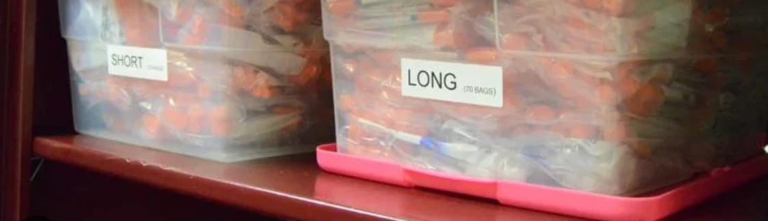 clean syringes in boxes
