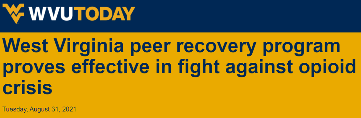 Headline about success of peer support