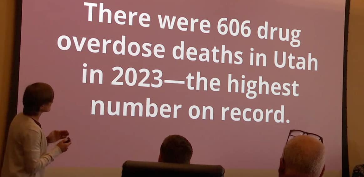 image of message of increase in drug overdose deaths in Utah in 2023