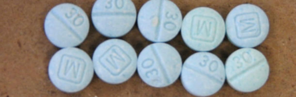 close-up of fentanyl pills
