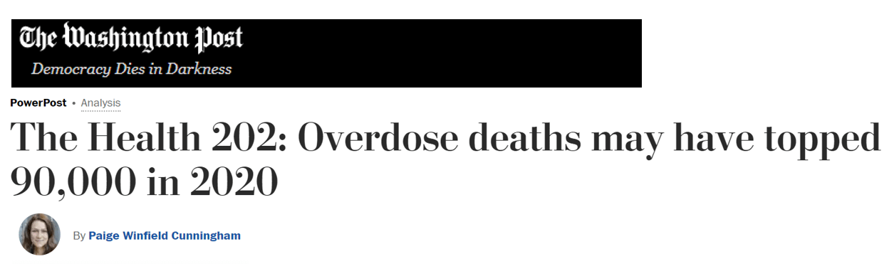 Headline 2020 overdose deaths