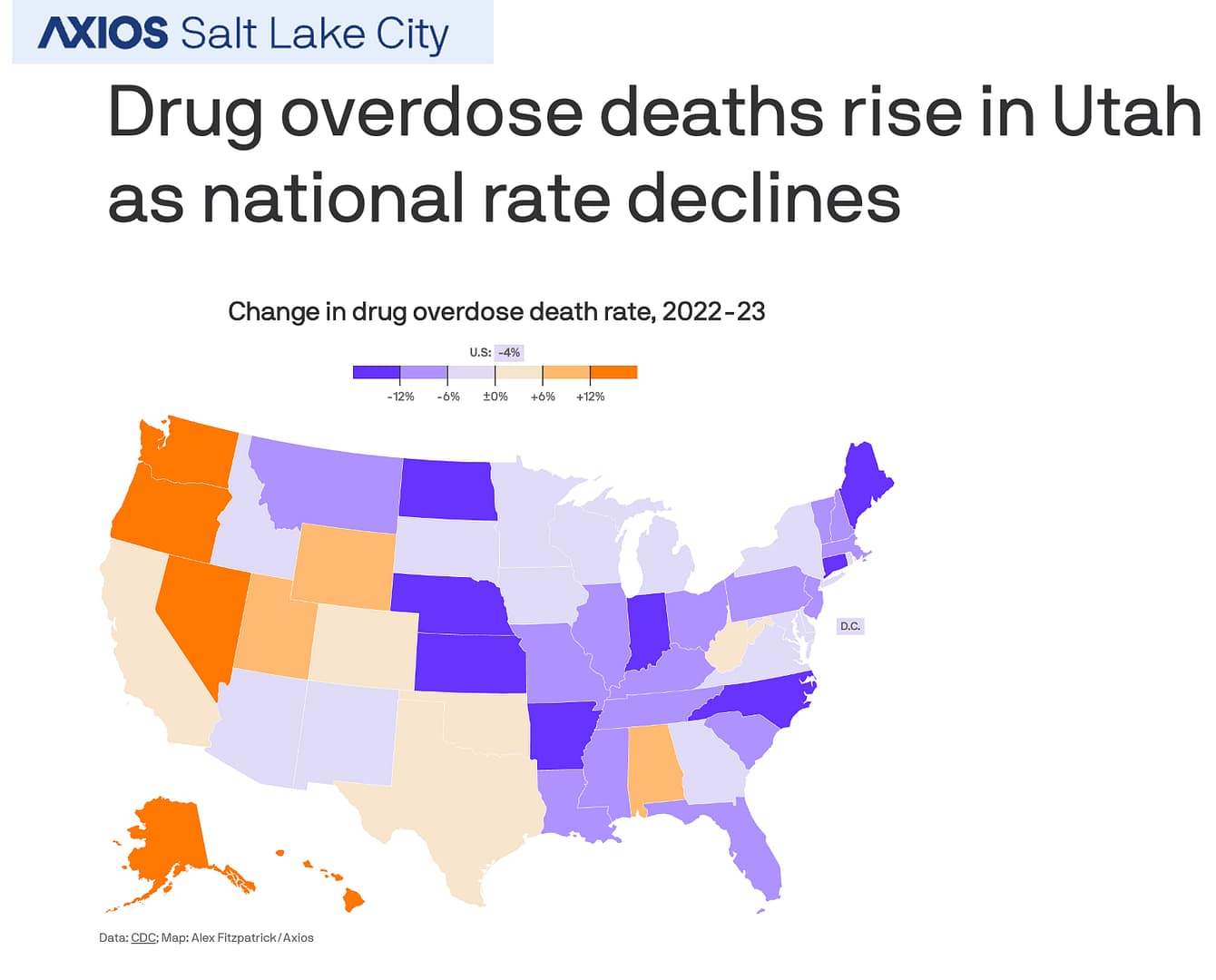 graphic showing 2023 opioid overdose deaths by state