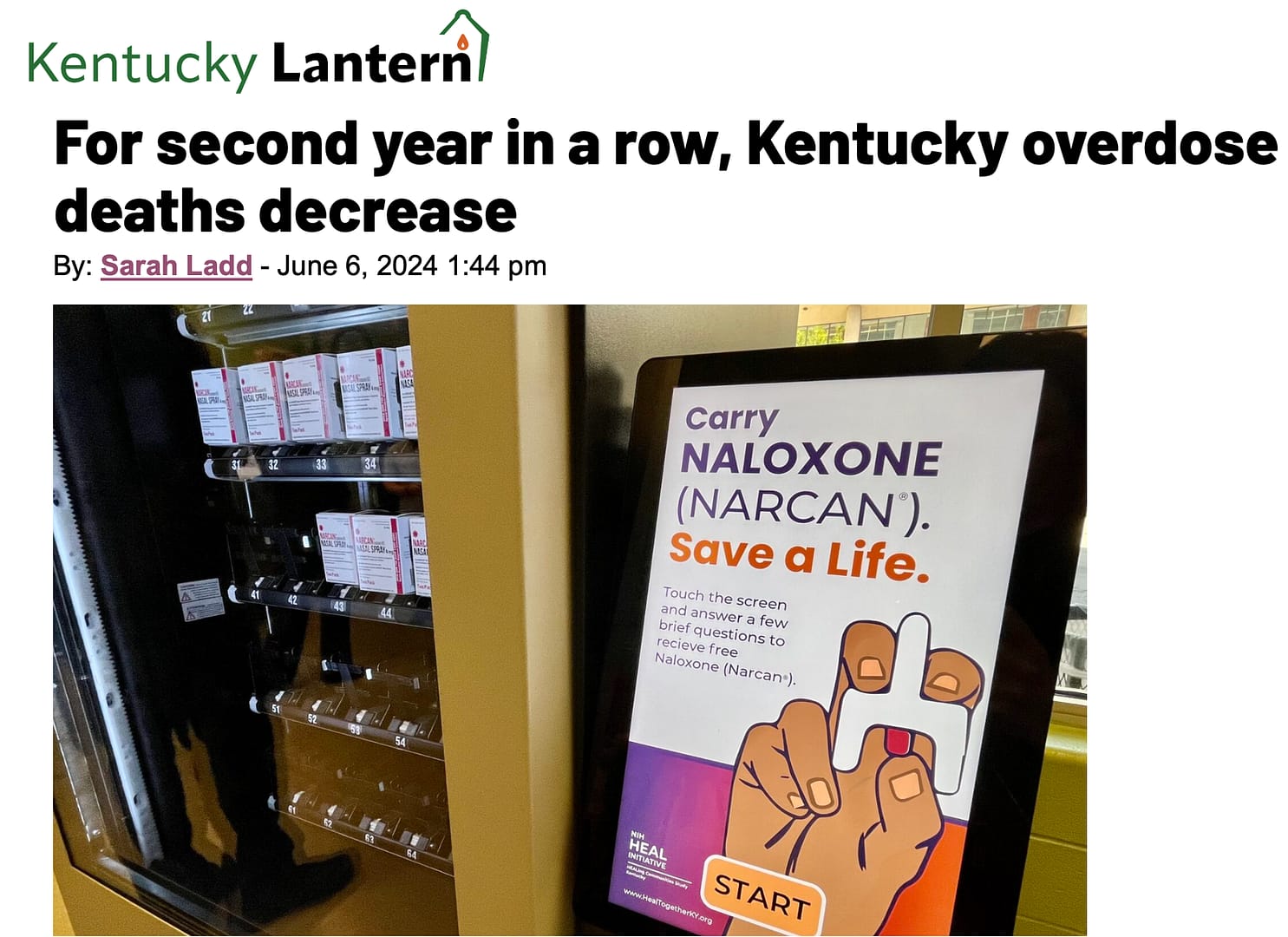 News headline about opioid deaths