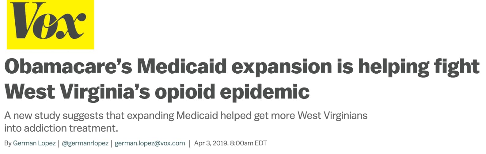 Vox News headline