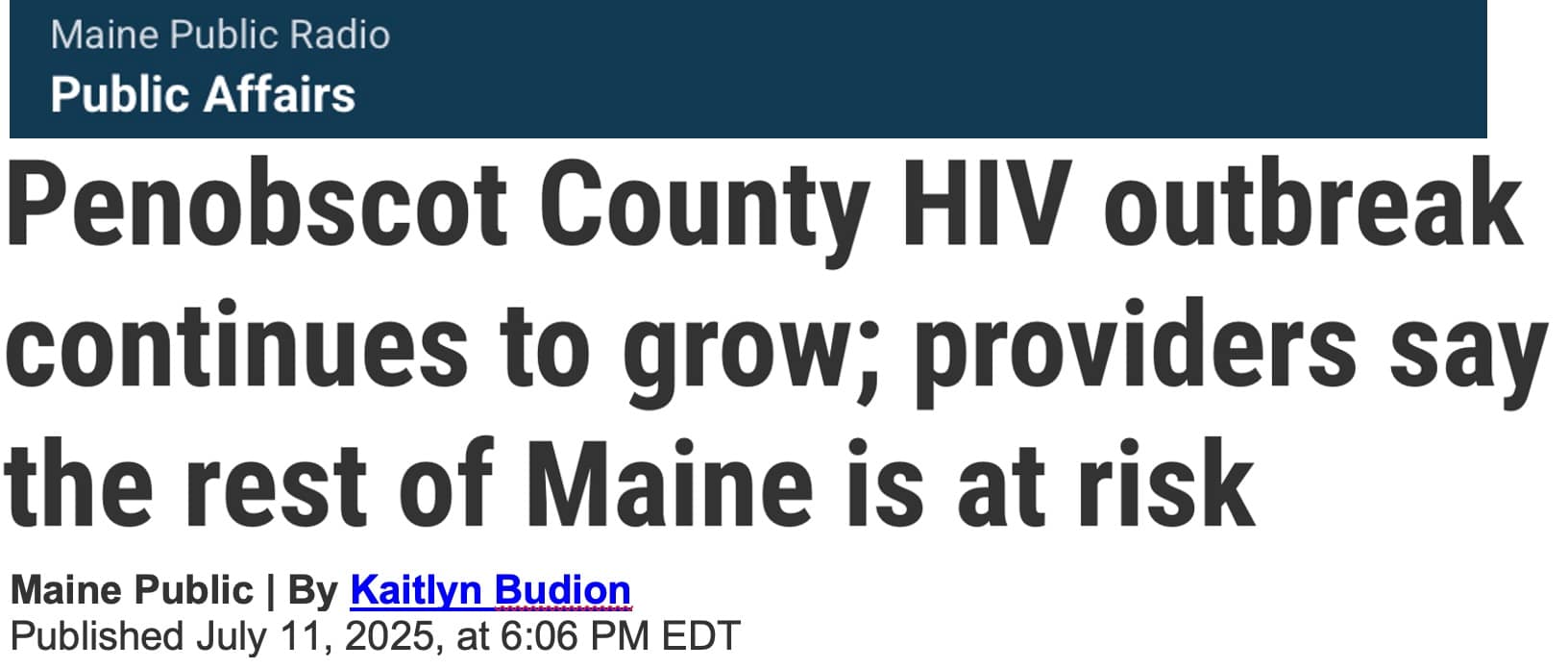 Maine Public Radio headline