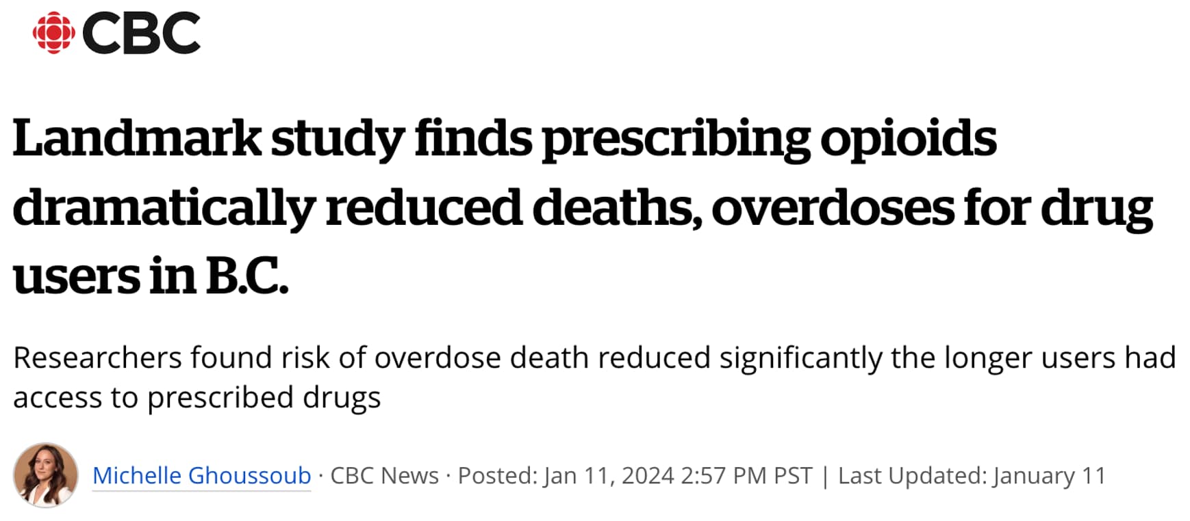 CBC headline
