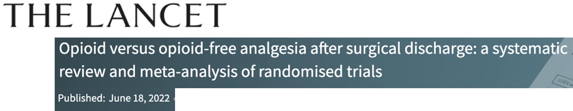 THE LANCET headline