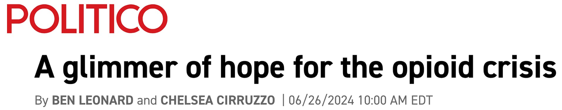 Politico headline