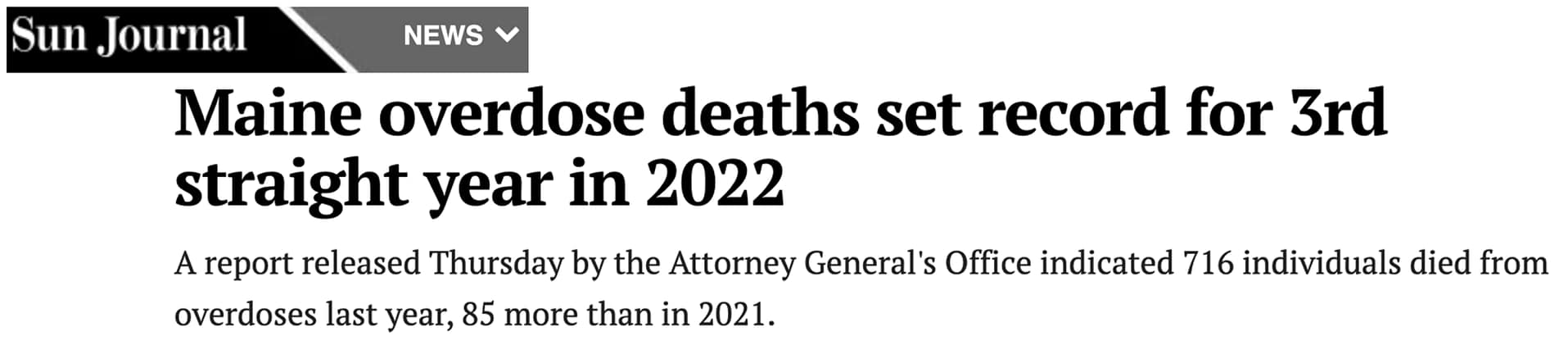 News article headline