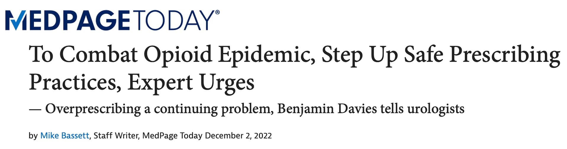 MEDPAGE TODAY headline