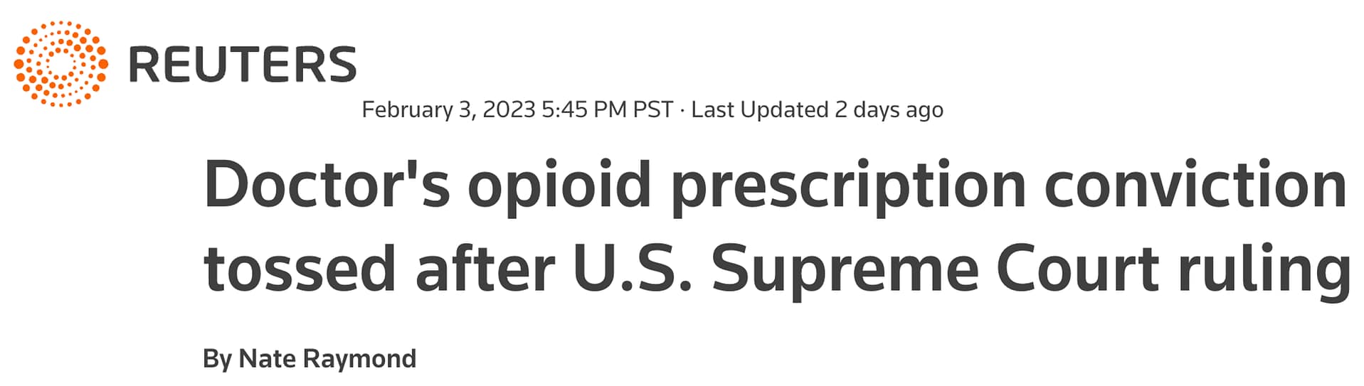 Reuters news headline