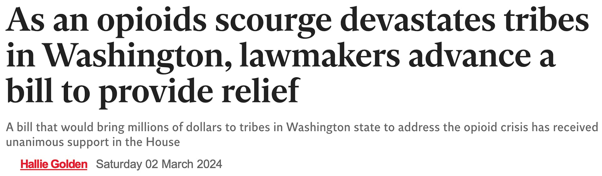 Headline about opioid crisis funding