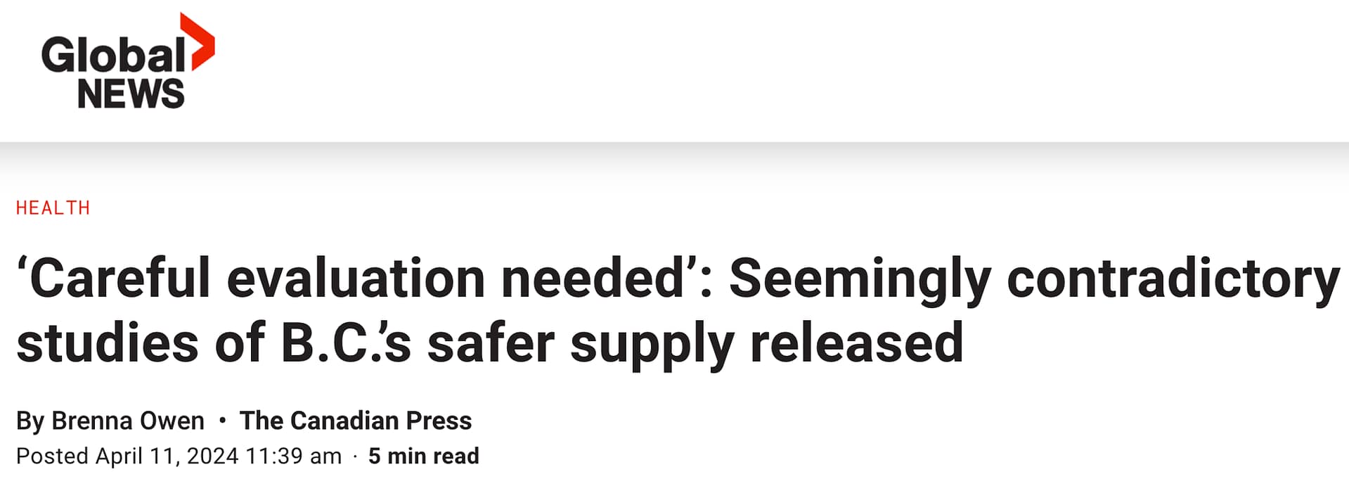 Global News headline
