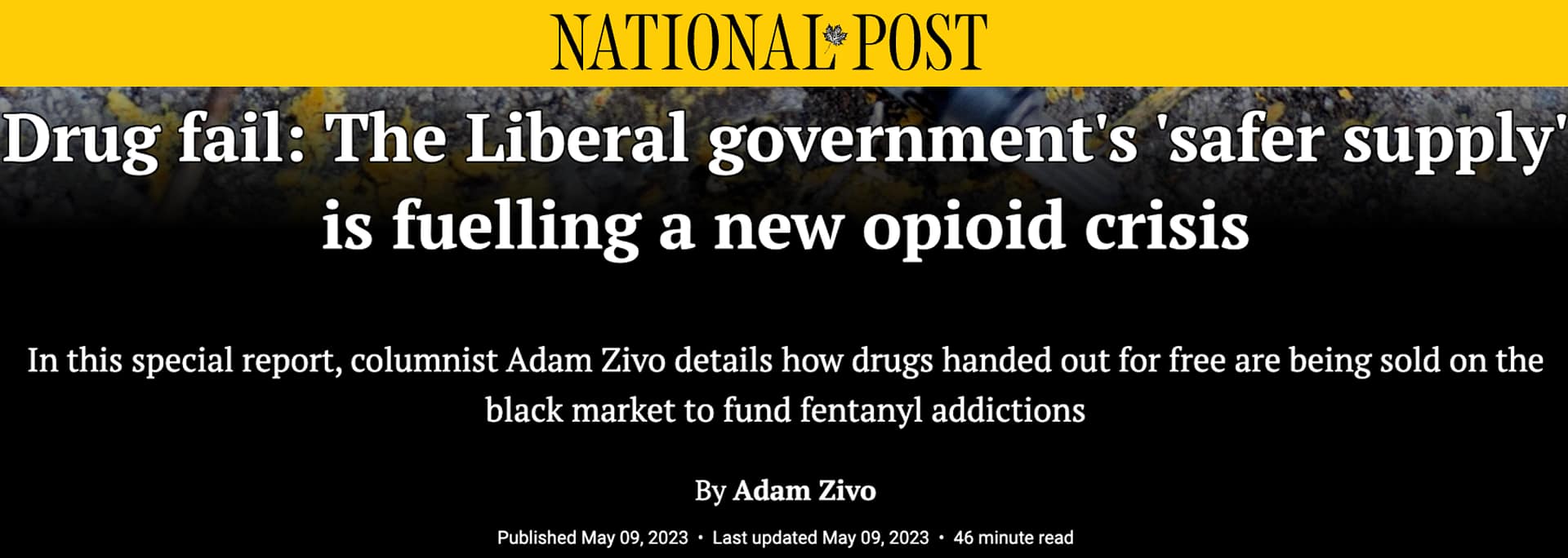 News article headline