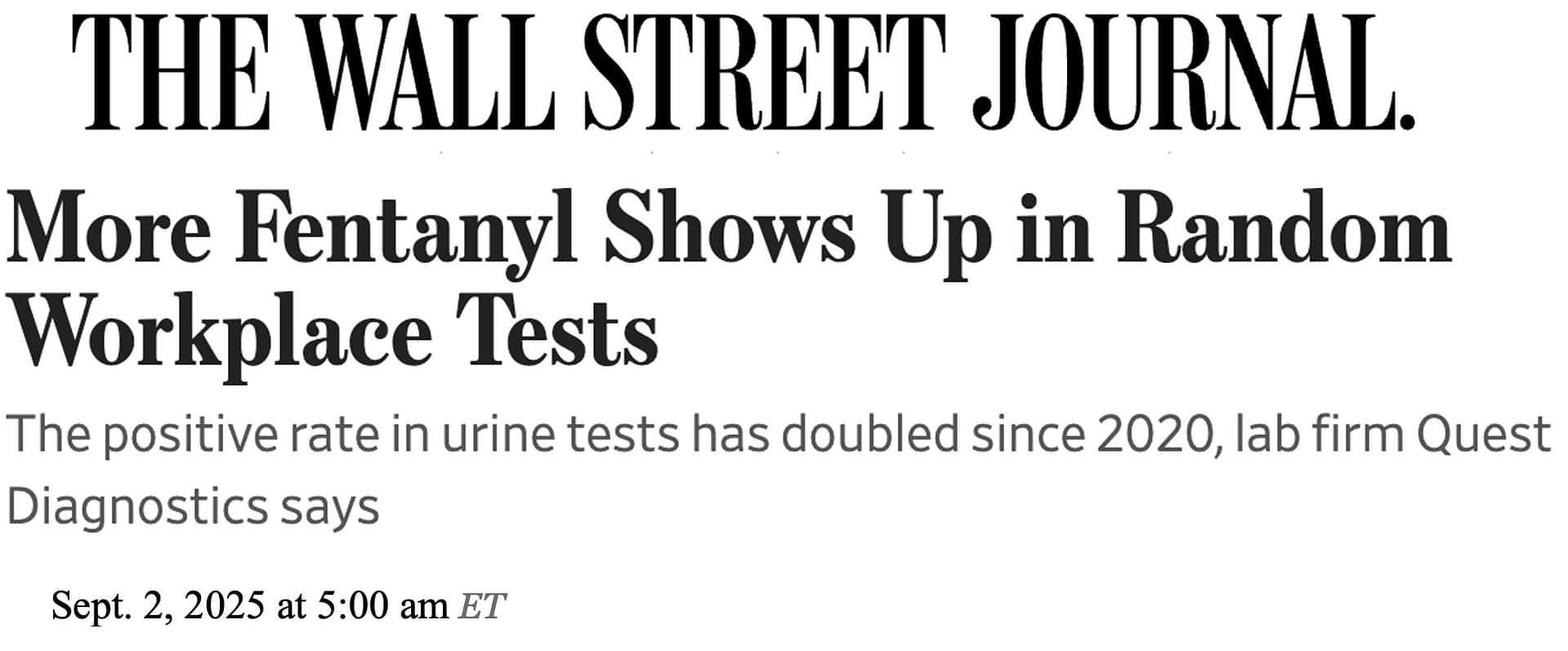 Wall Street Journal headline