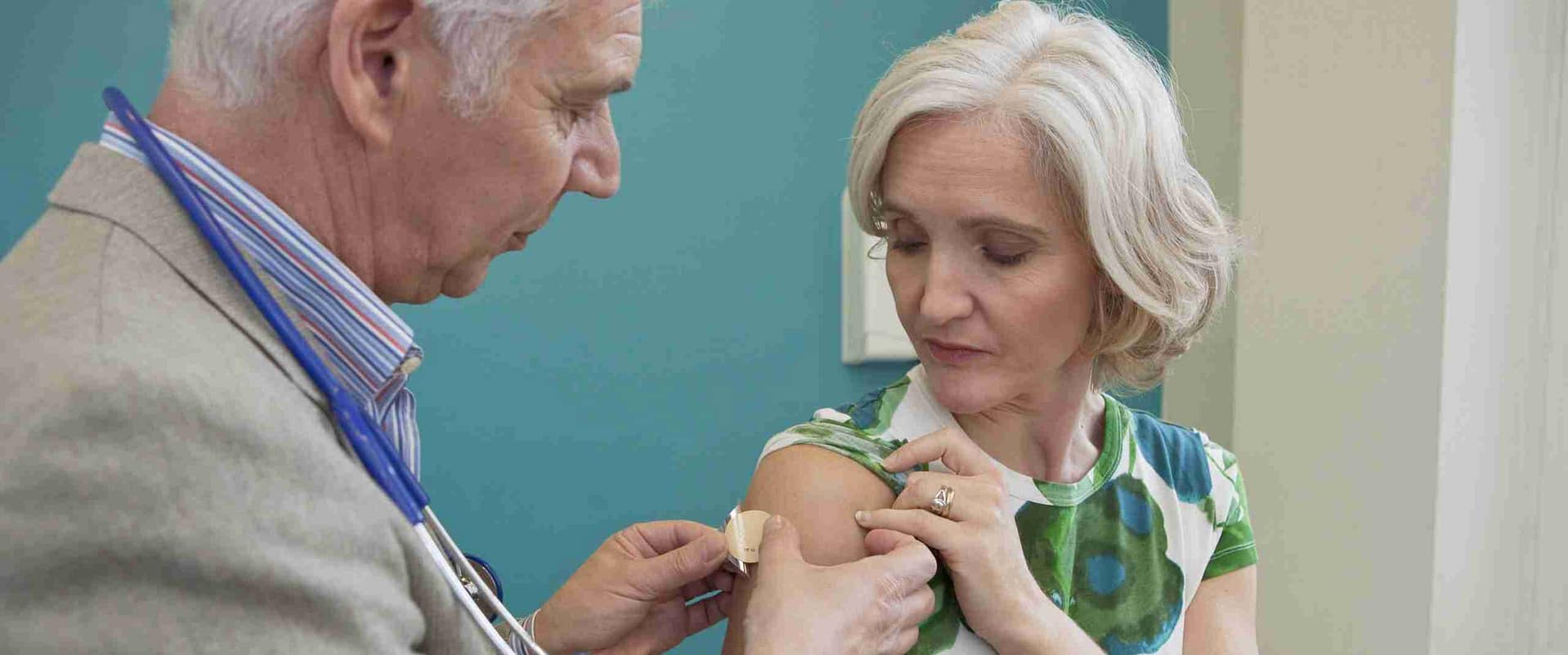Nicotine patch applied by a doctor