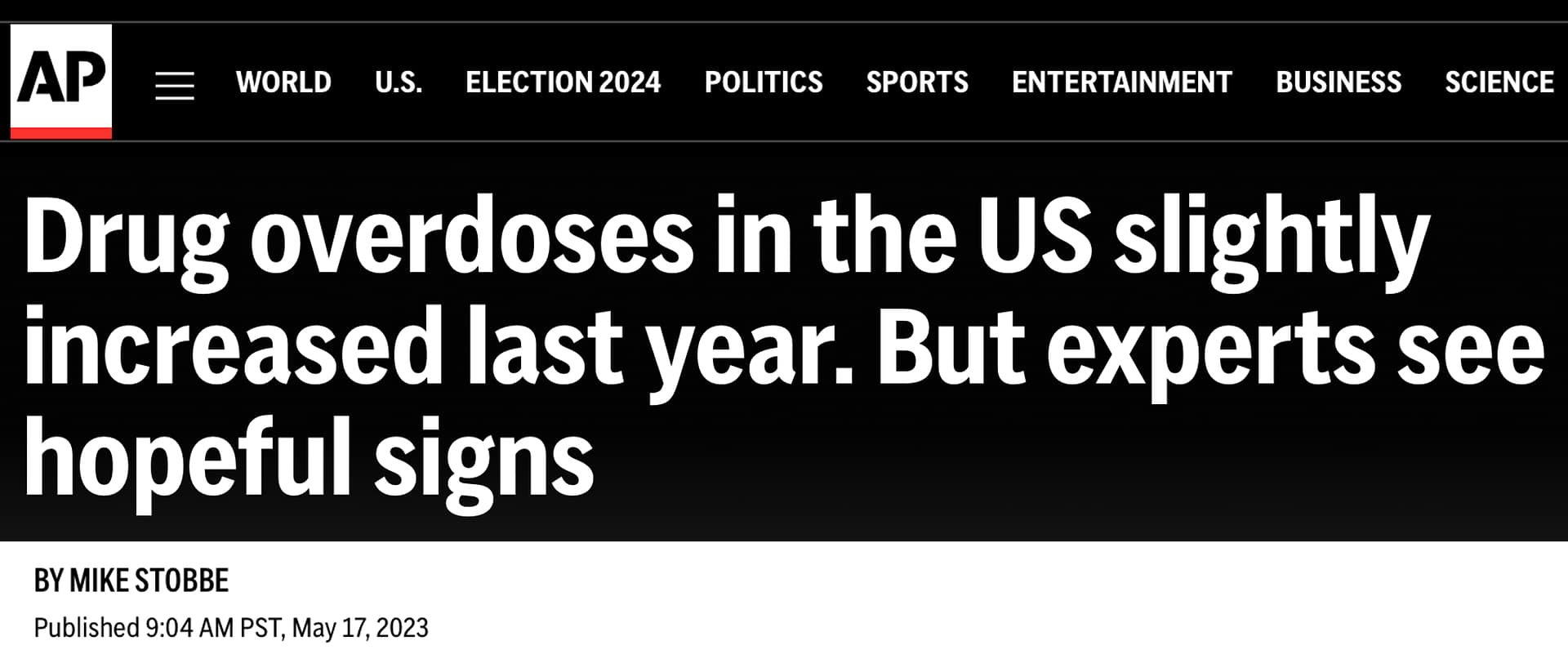 AP headline on opioid deaths