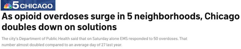 Headline about surging opioid overdoses