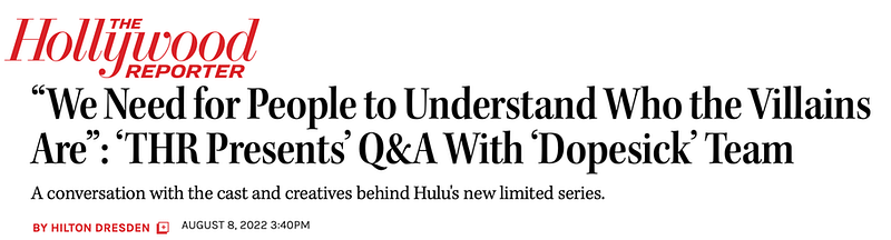 Hollywood Reporter headline