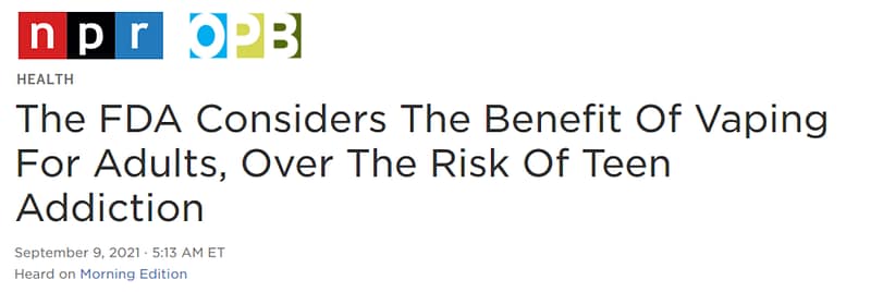 NPR vaping headline