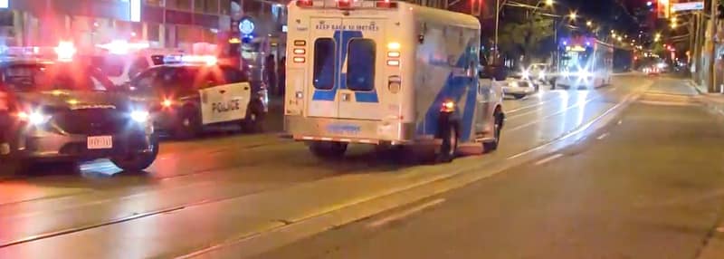 Emergency response vehicles on a Toronto street