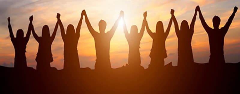 group holding hands
