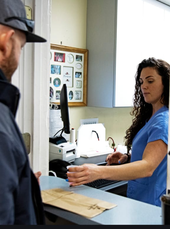 Methadone being dispensed at a clinic