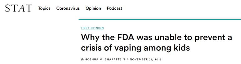 STAT vape FDA article