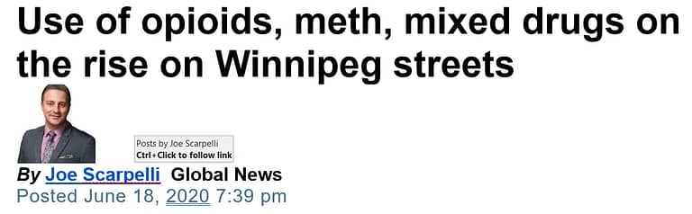 News article headline