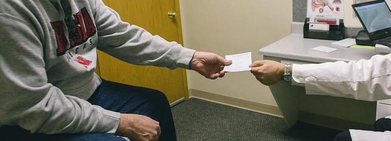 doctor providing a prescription