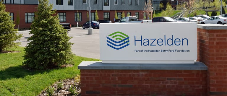 Sign outside a Hazelden treatment center