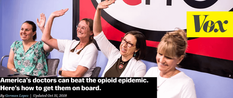 Vox headline about doctors treating opioid misuse