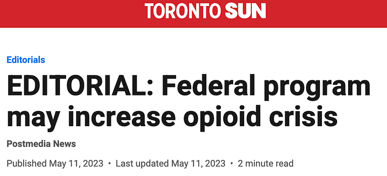 Toronto Sun editorial headline