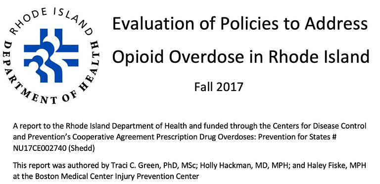 Rhode Island Department of Health report