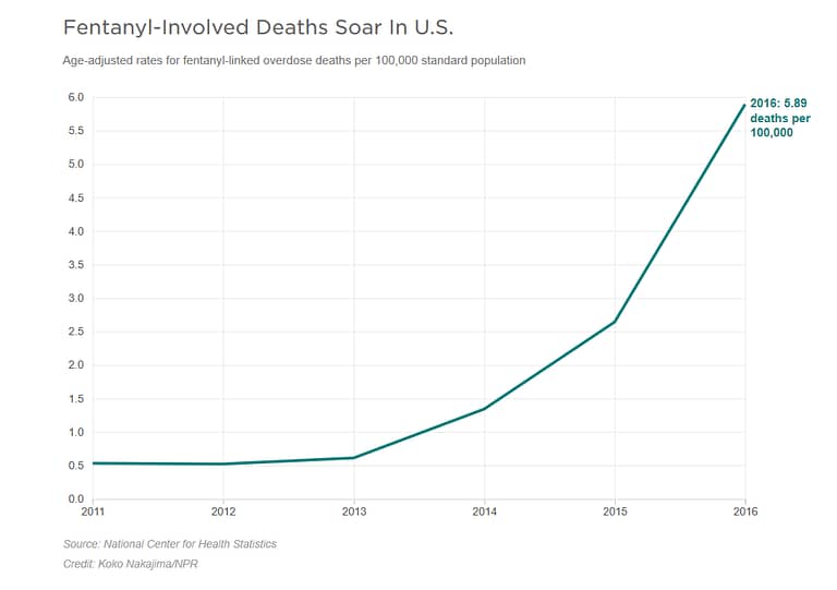 graph showing increasing harm of fentanyl abuse