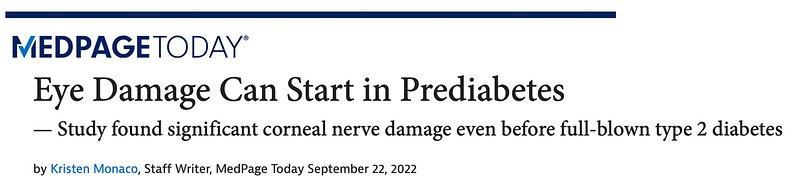MedPage headline prediabetes eye damage