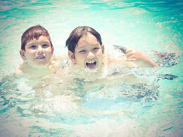 children in pool