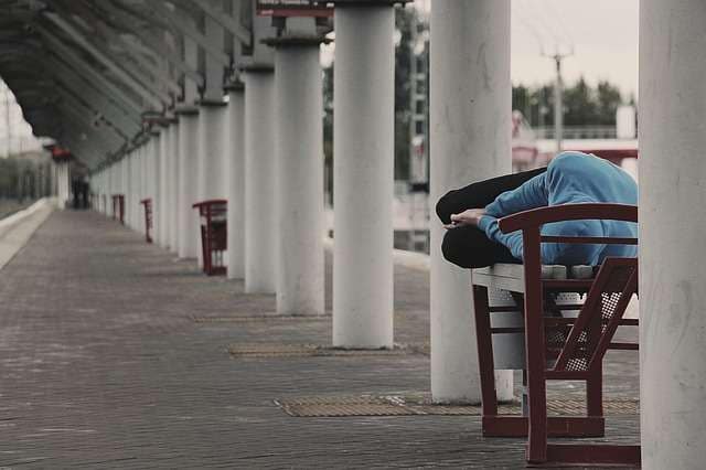 homeless person sleeping